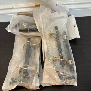 New Unopened Black Gold Drawer Door Handel Pull 12 Set Hardware Included